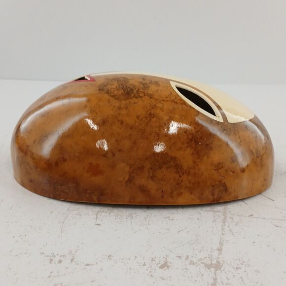 Wood Face Mask Hand Painted Tribal Folk Art Wall Hanging Decorative 9” ~ Signed - Picture 4 of 11